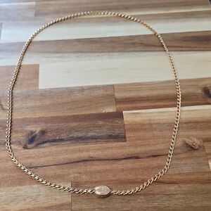 FOSSIL Rose Gold Chain Necklace with Oval Pendant - Women's Jewelry